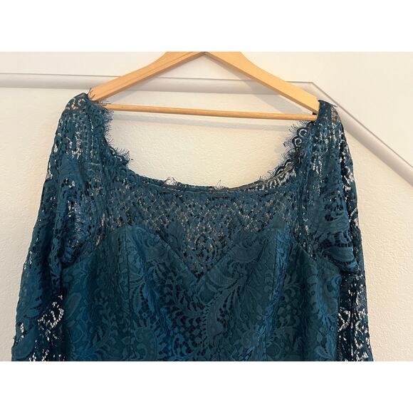 City Chic Floral Lace Maxi Dress Womens 18 Whimsigoth Forest Fairy Green Formal - Picture 7 of 15